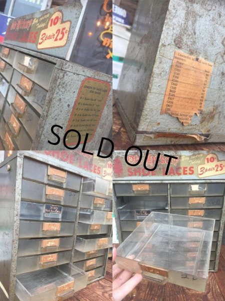 画像3: Vintage Old Hickory Shoe Lace Store Display Cabinet (AL9457) (3)