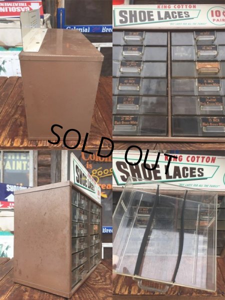 画像2: Vintage King Cotton Shoe Lace Store Display Cabinet (AL9458) (2)