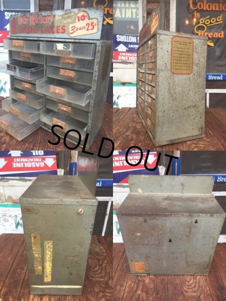 画像2: Vintage Old Hickory Shoe Lace Store Display Cabinet (AL9457) (2)