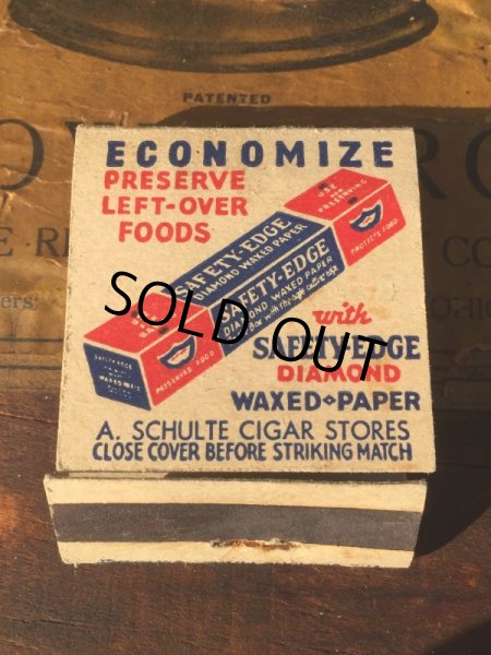 画像2: Vintage Matchbook SAFETY-EDGE WAXED PAPER (MA9855) (2)