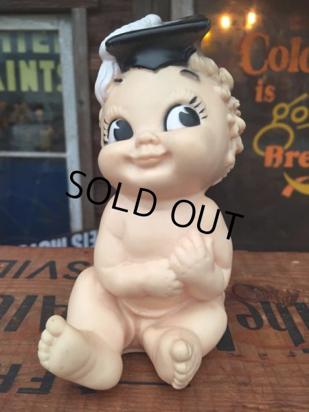 画像1: 50s Vintage bonnytex Baby Graduate Rubber Doll (AL6682） (1)