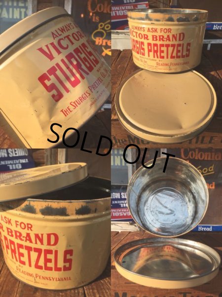 画像3: Vintage Tin Victor Brand Sturgis Pretzels Can (AL9681) (3)