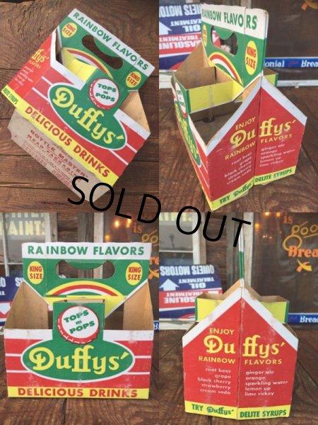 画像2: Vintage Soda 6 Pac bottles Cardboard carrying case Duffy's ( (AL0102) (2)