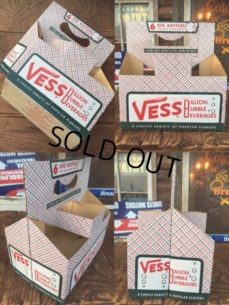 画像2: Vintage Soda 6 Pac bottles Cardboard carrying case Vess ( (AL0098) (2)