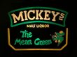 画像1: Vintage Mickeys Malt Liquor The Mean Green Lighted Beer Sign (AL1125) (1)