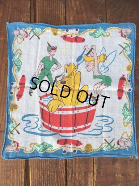 画像2: 50s Vintage Hanky Disney Peter Pan Tinkerbell with Pluto (AL1702) (2)