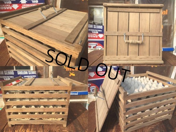 画像3: Vintage Hen Egg Co Wooden Crate Box (AL2694) (3)