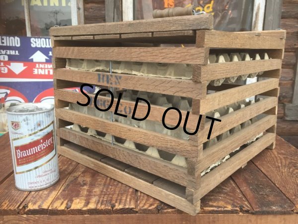 画像2: Vintage Hen Egg Co Wooden Crate Box (AL2695) (2)