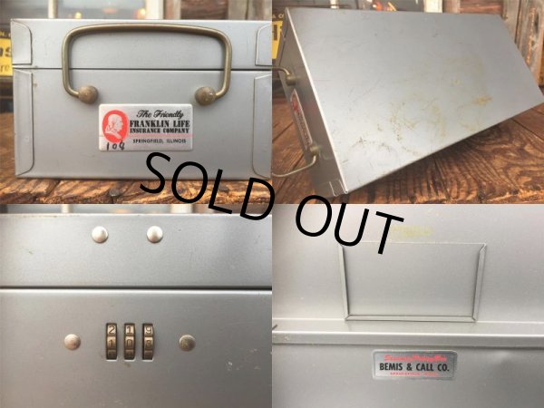 画像3: Vintage Franklin Life Insurance Co Metal Case Tool File Box (AL3141) (3)
