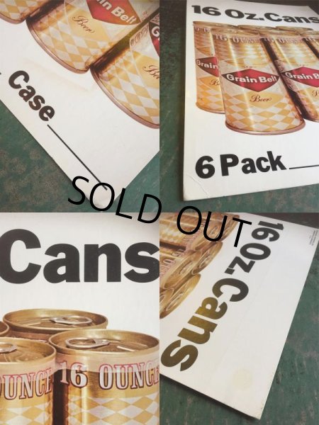 画像2: 70s Vintage Grain Belt Beer 16OZ Cans Advertising Poster Sign (AL3460)  (2)