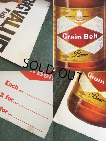 画像2: 70s Vintage Grain Belt Beer Big Value Advertising Poster Sign (AL3464)  (2)