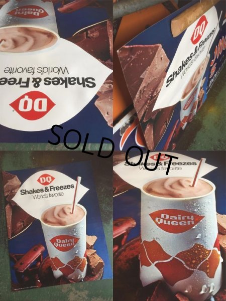 画像2: 60's Vintage Dairy Queen Poster Sign Store Display Shake&Freezes (AL3429) (2)