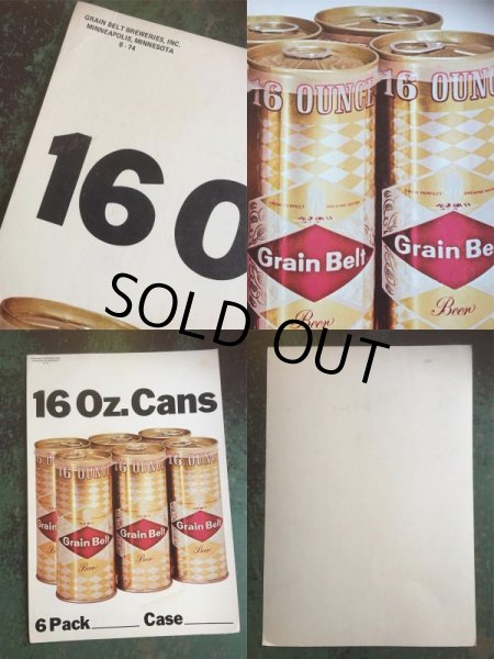 画像3: 70s Vintage Grain Belt Beer 16OZ Cans Advertising Poster Sign (AL3460)  (3)