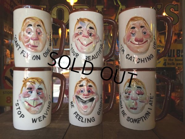 画像9: Vinatge Enesco Funny Face 3D Ceramic Mugs (J027) (9)