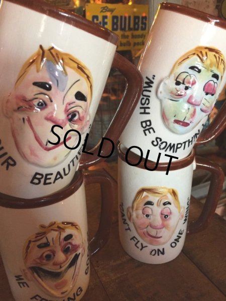 画像11: Vinatge Enesco Funny Face 3D Ceramic Mugs (J027) (11)