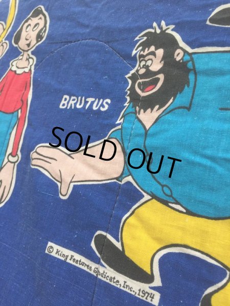 画像2: 70s Vintage Popeye Bedding Fabric Futon Twin Size (J035) (2)