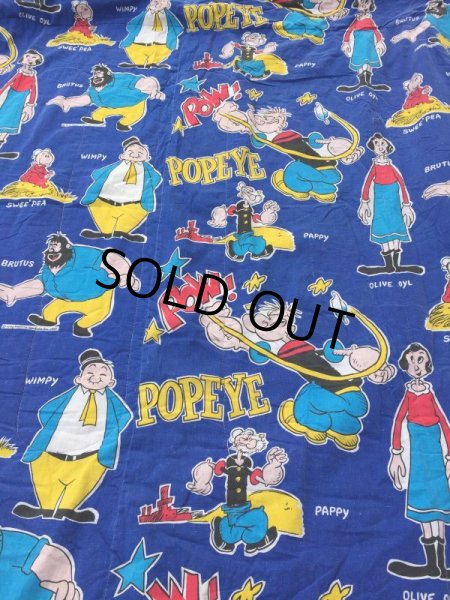 画像9: 70s Vintage Popeye Bedding Fabric Futon Twin Size (J035) (9)