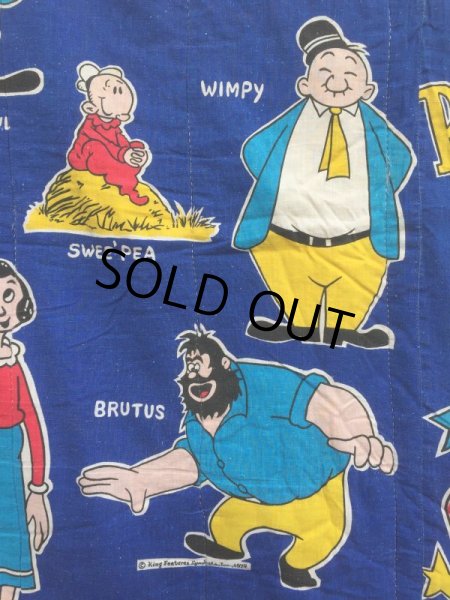 画像4: 70s Vintage Popeye Bedding Fabric Futon Twin Size (J035) (4)