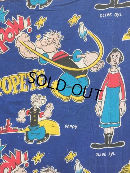 画像3: 70s Vintage Popeye Bedding Fabric Futon Twin Size (J035) (3)