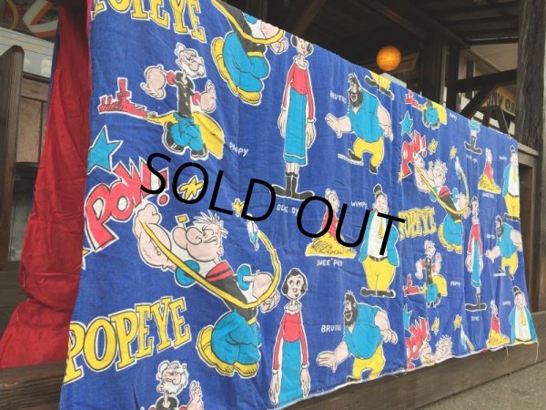 画像8: 70s Vintage Popeye Bedding Fabric Futon Twin Size (J035) (8)