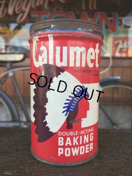 画像1: Vintage Calumet Baking Powder Can 1/2lb (J45)  (1)