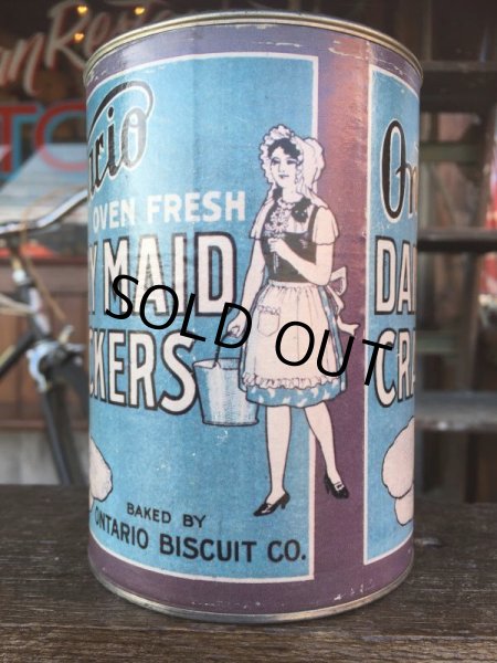 画像4: Vintage Ontario Oven fresh Dairymaid Crackers Bank Can (J40)  (4)