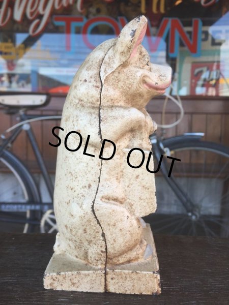画像4: Vintage Thrifty The Wise Pig Cast Iron Piggy Bank (J059) (4)