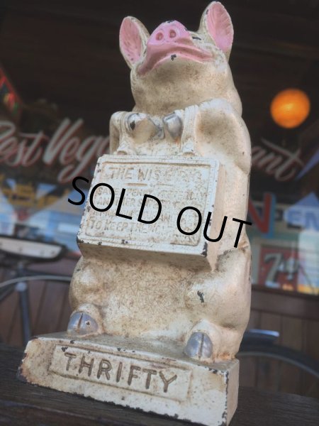 画像6: Vintage Thrifty The Wise Pig Cast Iron Piggy Bank (J059) (6)