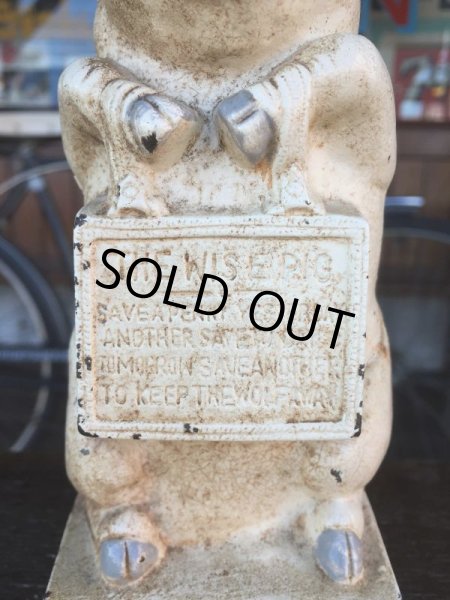 画像8: Vintage Thrifty The Wise Pig Cast Iron Piggy Bank (J059) (8)