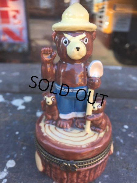 画像5: 70s Vintage Smokey Bear Ceramic Figure Jewelry Box (J062)  (5)