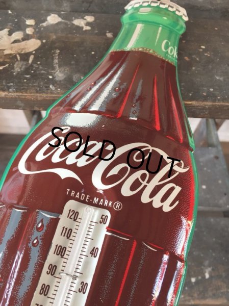 画像5: 70s Vintage Soda Coca Cola Metal Sign Advertising Thermometer (J093) (5)