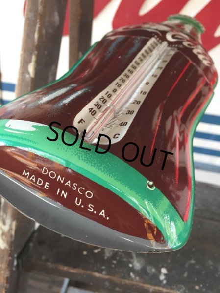 画像2: 70s Vintage Soda Coca Cola Metal Sign Advertising Thermometer (J093) (2)