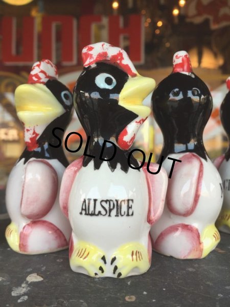 画像8: Vintage Rooster Spice Containers Set (J124) (8)