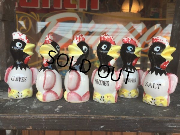 画像10: Vintage Rooster Spice Containers Set (J124) (10)