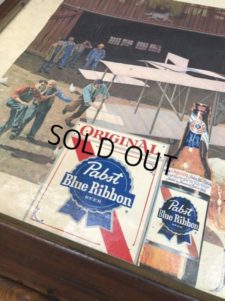 画像4: Vintage Pabst Blue Ribbon Beer Lithograph Cardboard Framed Sign (J151) (4)