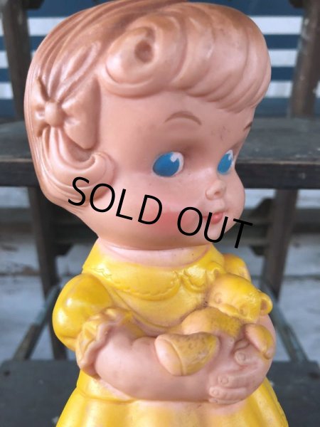 画像8: 60s Vintage Edward Mobley Squeak Doll Girl & Bear (J156) (8)