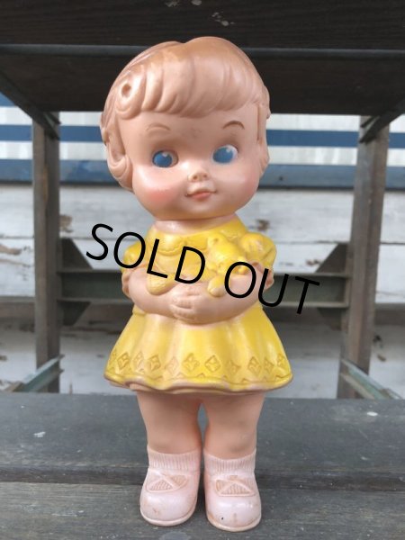 画像10: 60s Vintage Edward Mobley Squeak Doll Girl & Bear (J156) (10)