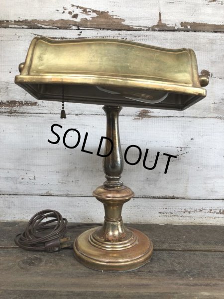 画像2: Vintage Adjustable Brass Desk Lamp w/ Edison Bulb (J165)  (2)