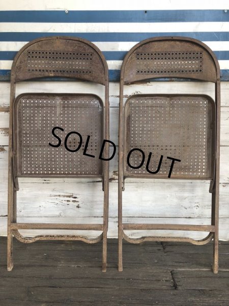 画像7: Vintage Metal Folding Chair Set (J201) (7)
