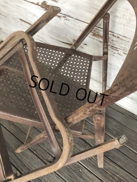 画像10: Vintage Metal Folding Chair Set (J201) (10)