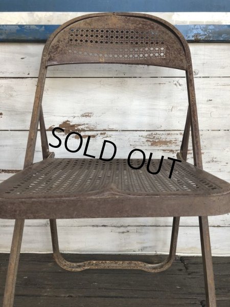 画像9: Vintage Metal Folding Chair Set (J201) (9)