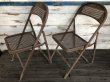 画像2: Vintage Metal Folding Chair Set (J201) (2)