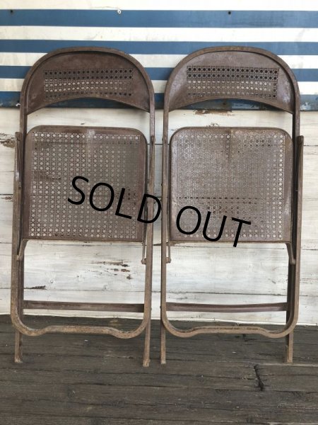 画像6: Vintage Metal Folding Chair Set (J201) (6)