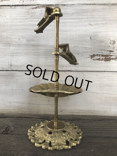 画像3: Vintage Brass Shell Dish Gloved Hand Clip Stand JAPAN (J202) (3)