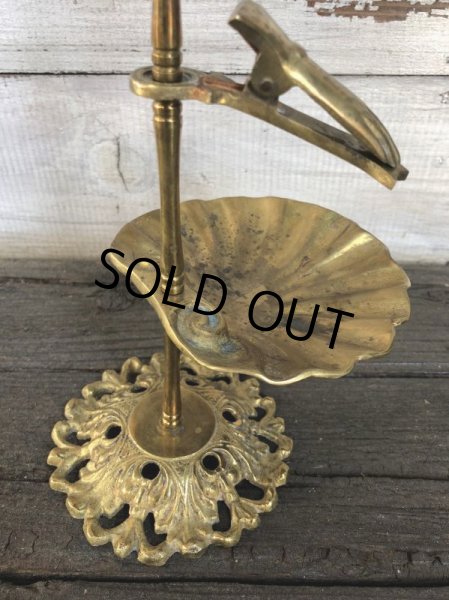 画像6: Vintage Brass Shell Dish Gloved Hand Clip Stand JAPAN (J202) (6)