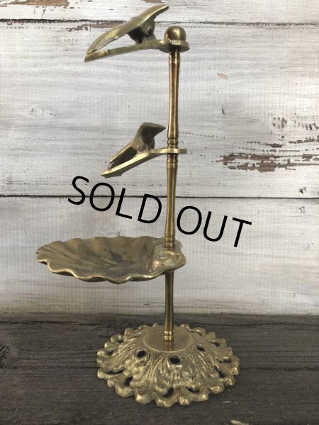 画像4: Vintage Brass Shell Dish Gloved Hand Clip Stand JAPAN (J202) (4)