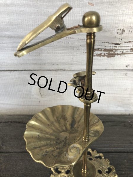 画像7: Vintage Brass Shell Dish Gloved Hand Clip Stand JAPAN (J202) (7)