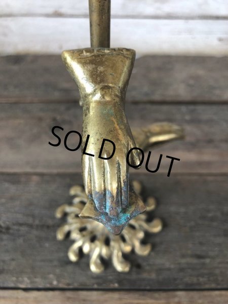 画像5: Vintage Brass Gloved Hand Clip Stand JAPAN (J204) (5)