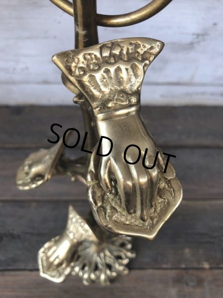 画像5: Vintage Brass Gloved Hand Clip Stand JAPAN (J206) (5)