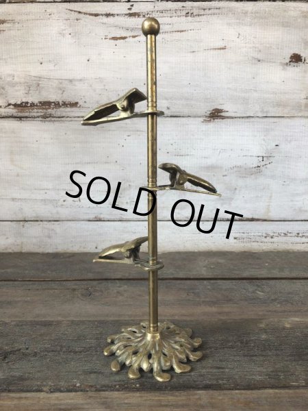 画像3: Vintage Brass Gloved Hand Clip Stand JAPAN (J204) (3)
